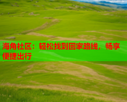 海角社区：轻松找到回家路线，畅享便捷出行