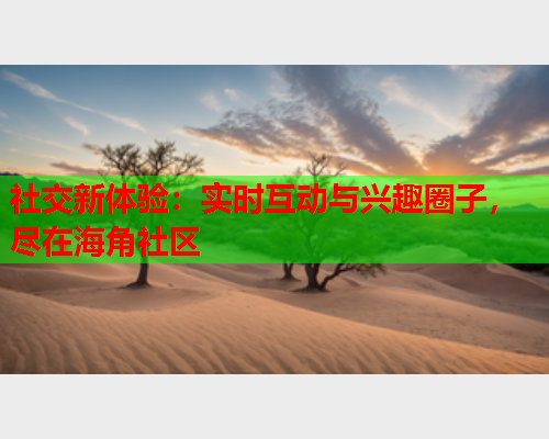社交新体验：实时互动与兴趣圈子，尽在海角社区